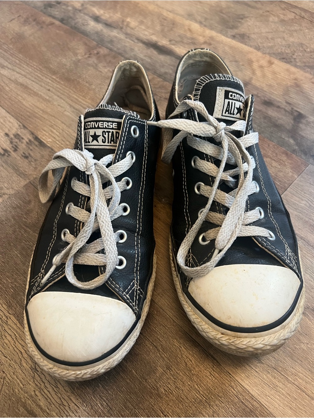 Converse Black and White Low-Top LEATHER Sneakers